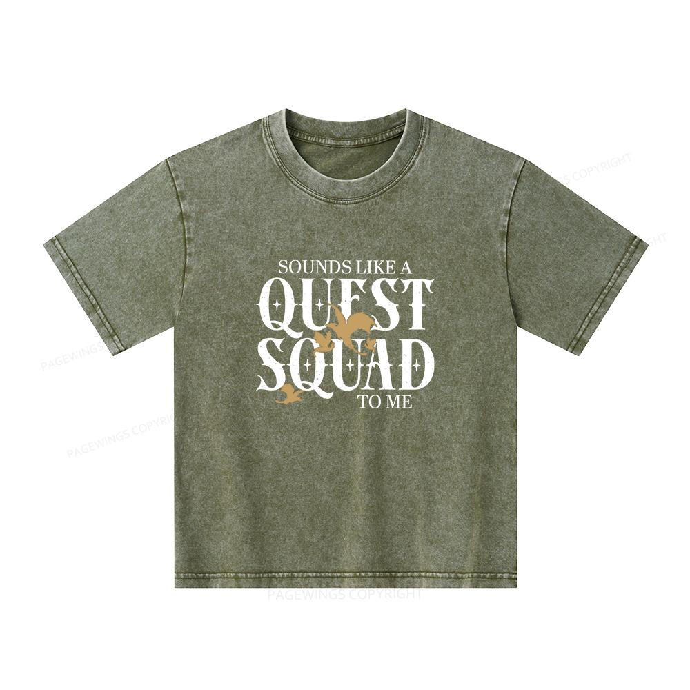 Pagewings Quest Squad Unisex Kids Washed T-shirt