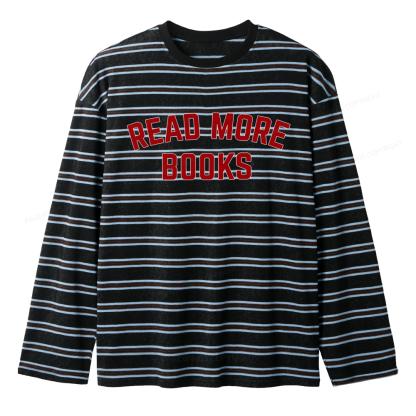 Pagewings Read More Books Unisex Striped Long Sleeve T-Shirt