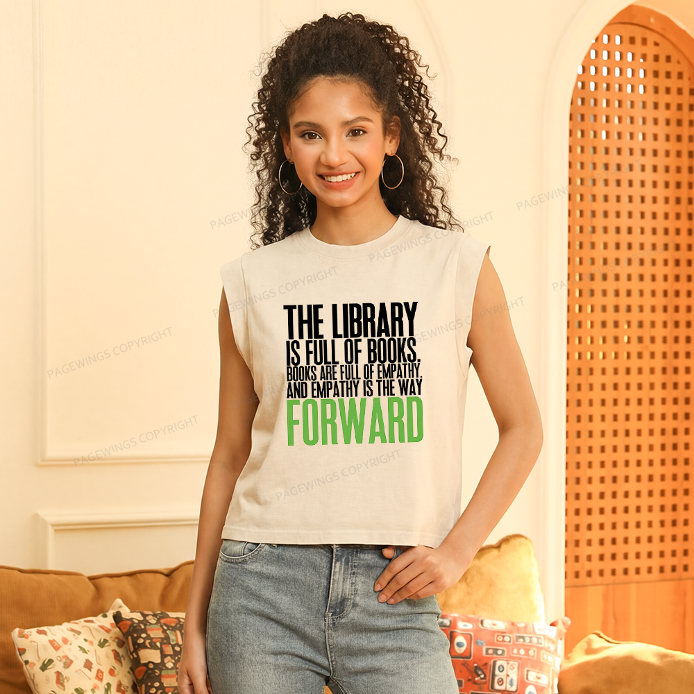 Pagewings Books Are Full of Empathy Women's Washed Tank Top