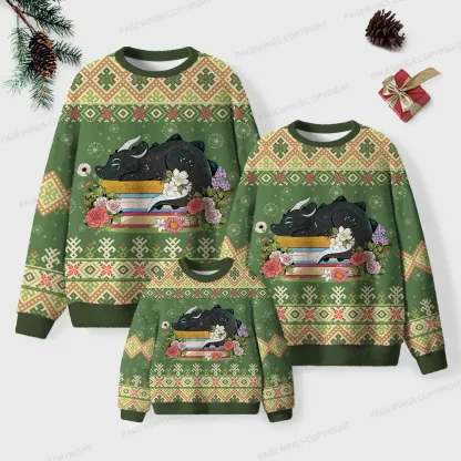 Pagewings Book Dragon Unisex Ugly Knit Sweatshirt