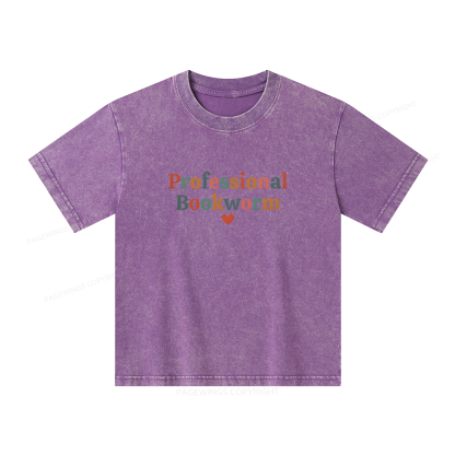 Pagewings Professional Bookworm Unisex Kids Washed T-shirt