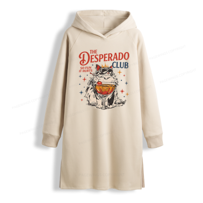 Pagewings Desperado Club Side-Slit Fleece Hoodie Dress
