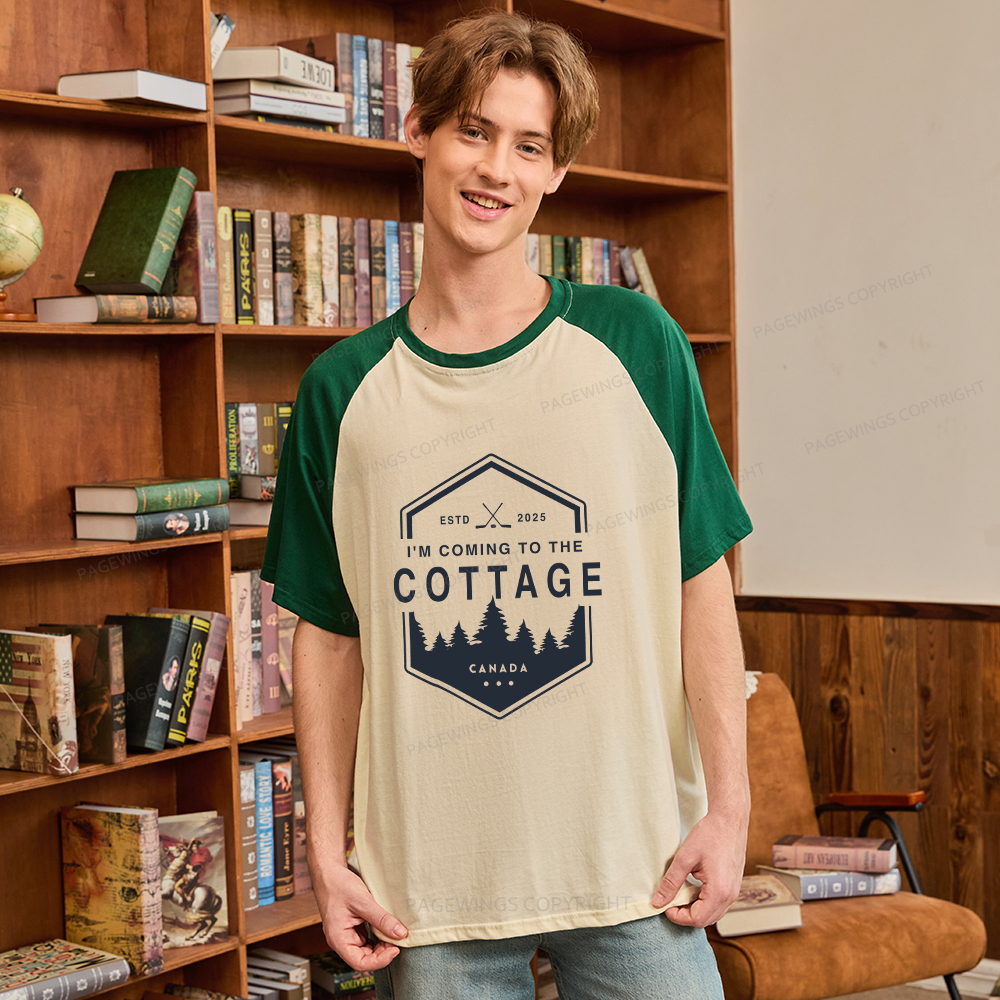 Pagewings Coming To The Cottage Raglan T-shirt