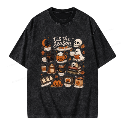 Pagewings Tis The Season Unisex Washed T-shirt