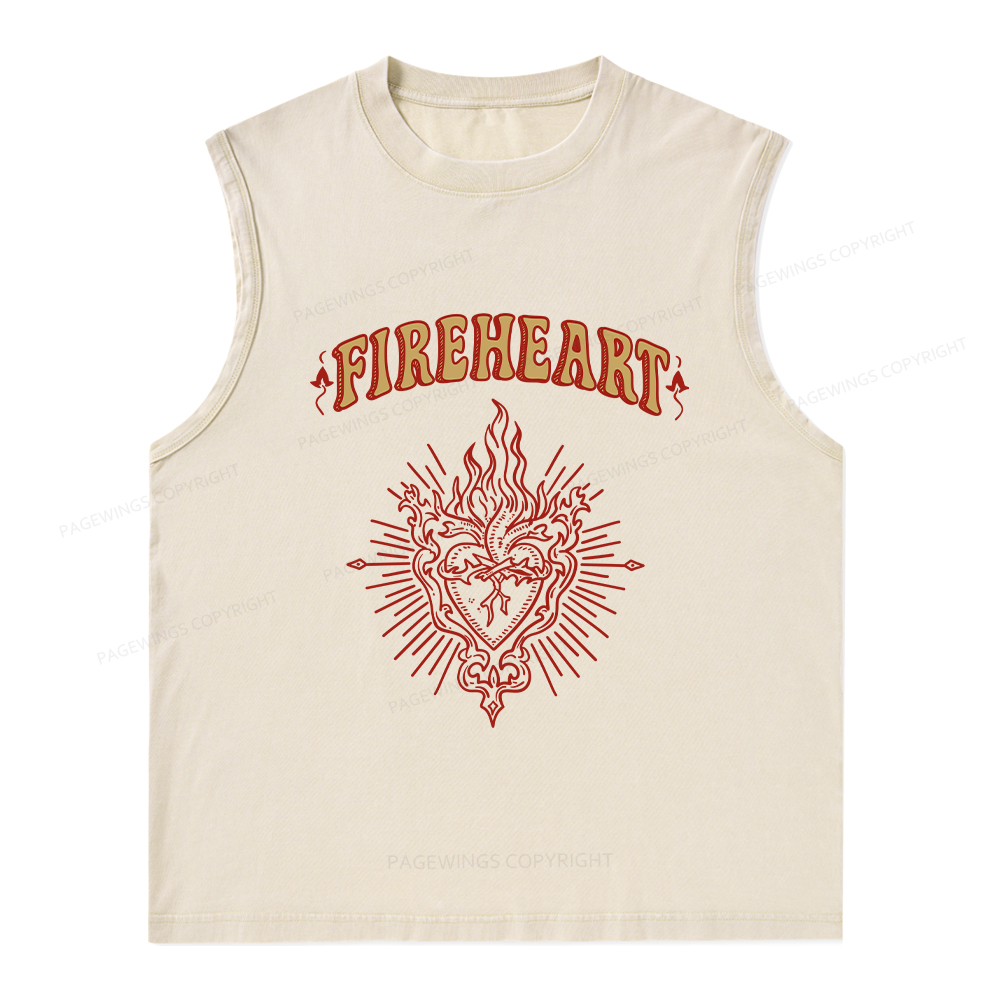 Pagewings Fireheart Unisex Washed Tank Top