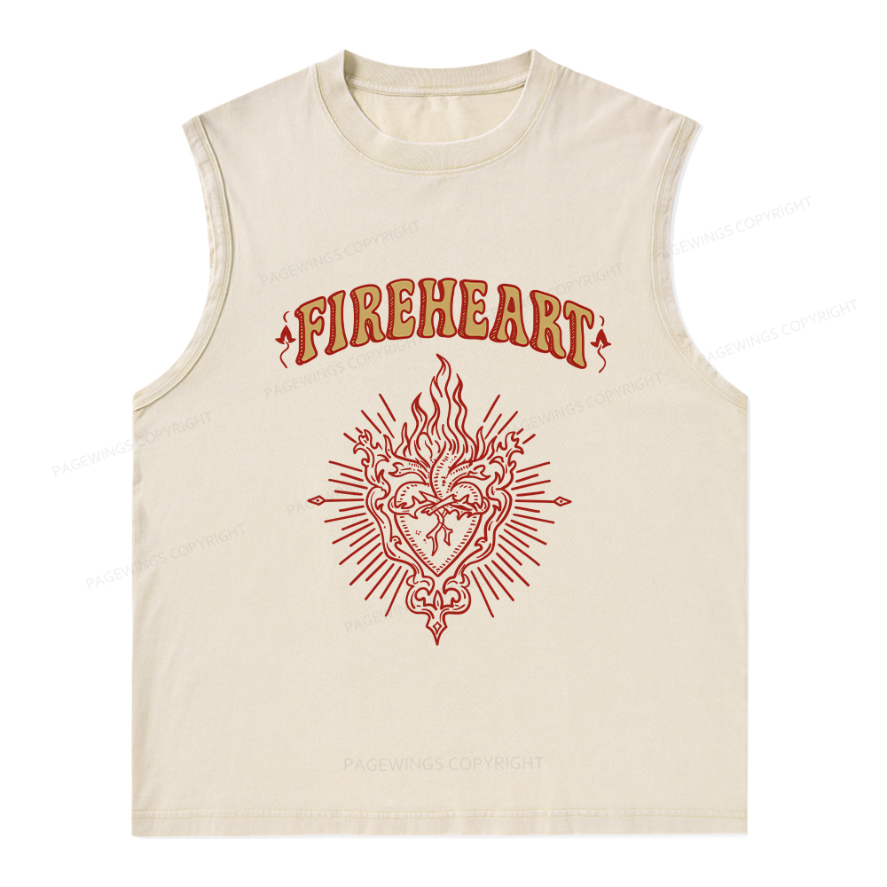 Pagewings Fireheart Unisex Washed Tank Top