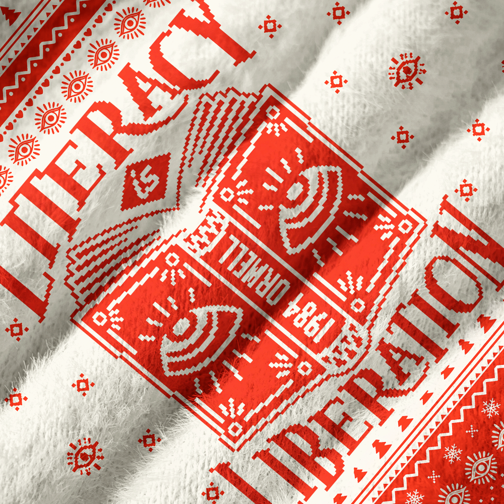 Pagewings Dystopian Book Lovers Off Shoulder Ugly Knit Sweater
