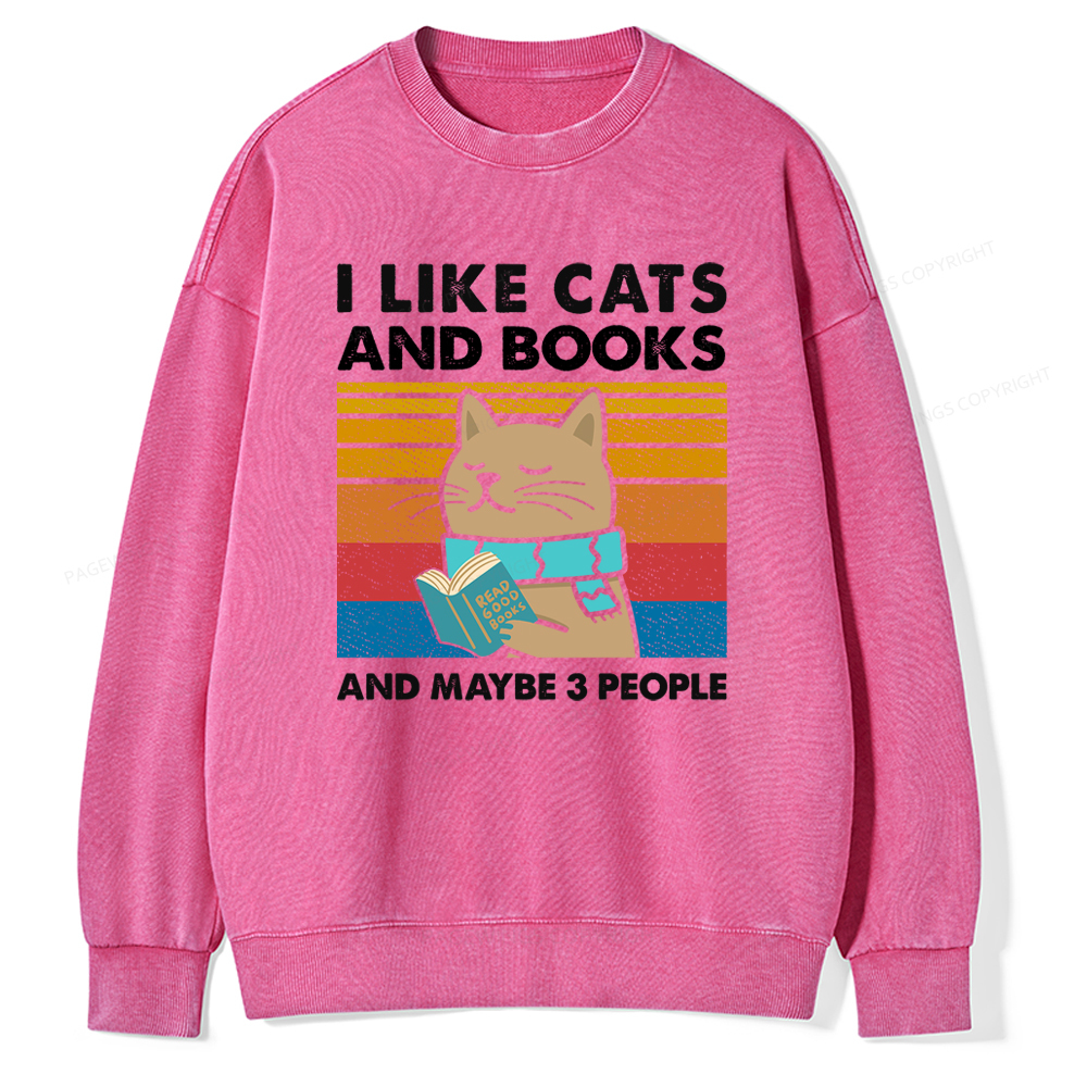 Pagewings Like Book And Maybe 3 People Unisex Washed Sweatshirt