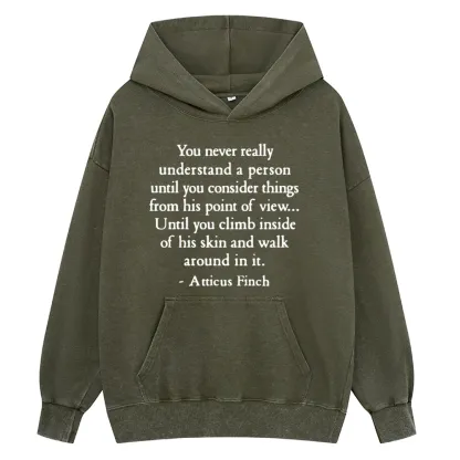 Pagewings You Never Really Understand A Person Unisex Washed Hoodie