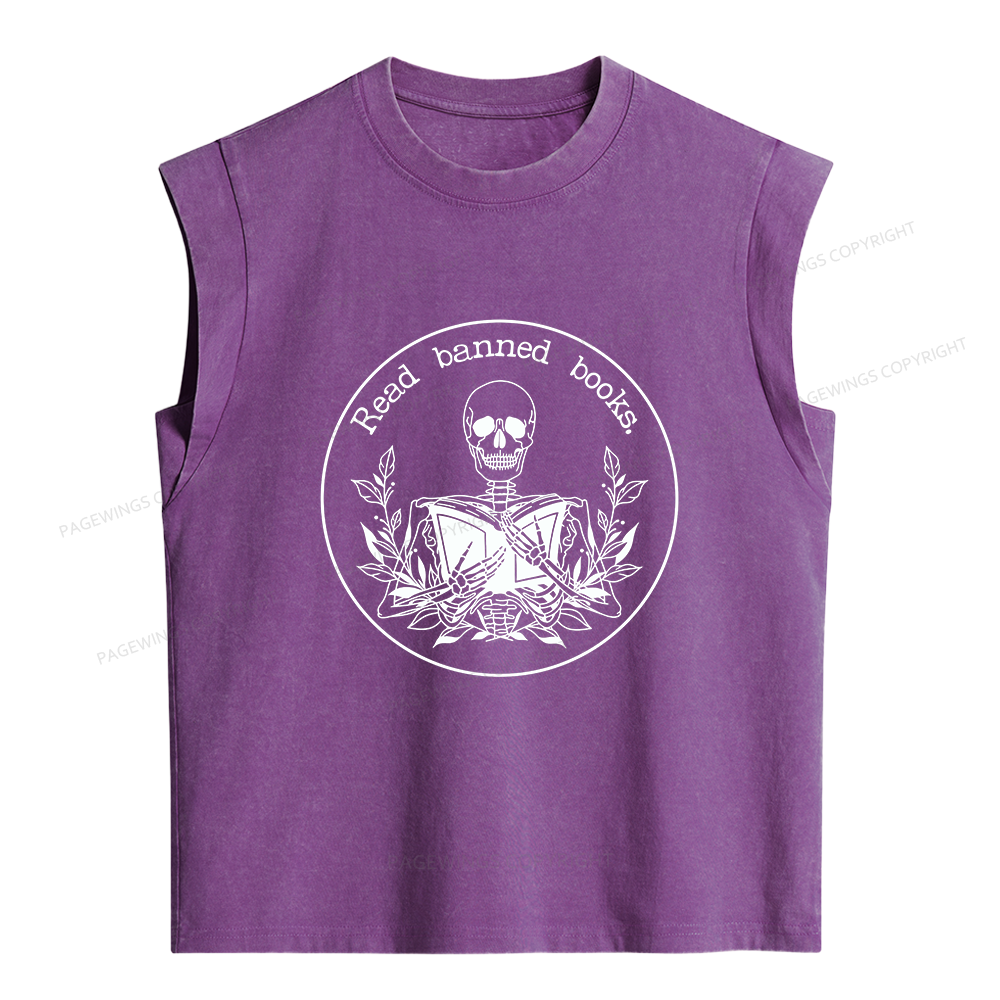 Pagewings Read Banned Books Women's Washed Tank Top