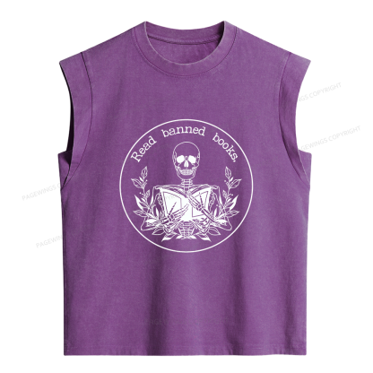 Pagewings Read Banned Books Women's Washed Tank Top