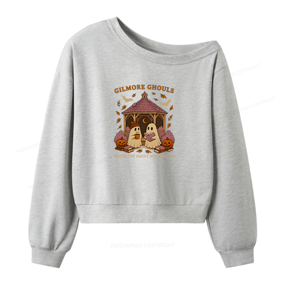 Pagewings Gilmore Ghouls Women Off Shoulder Sweatshirt