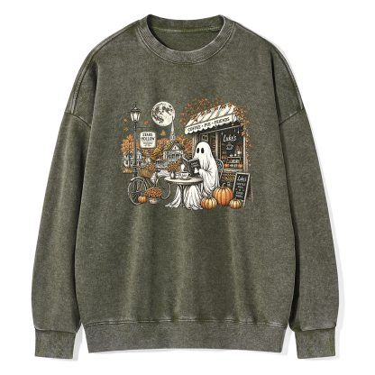 Pagewings Stars Hollow Ghost Unisex Washed Sweatshirt