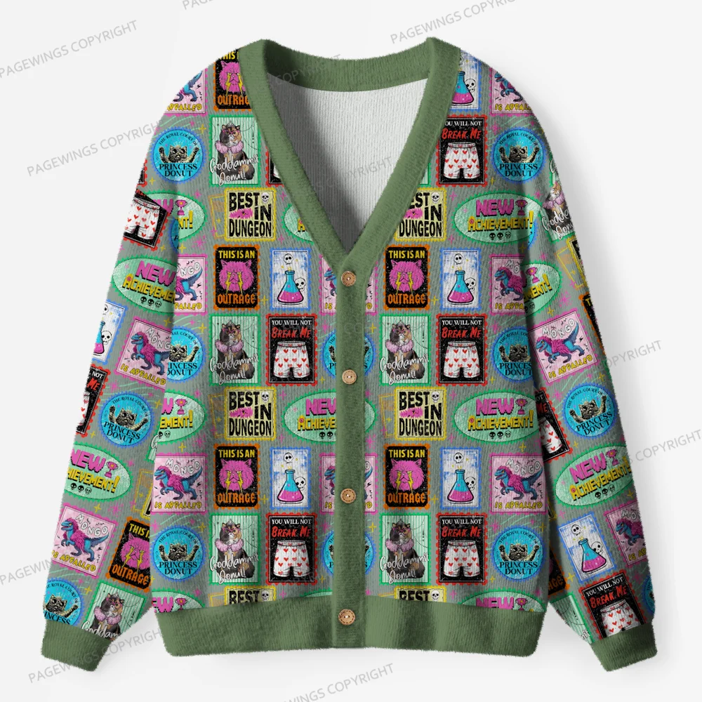 Pagewings Sci-Fi Book Lover Unisex Ugly Cardigan Sweaters