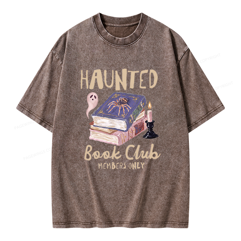 Pagewings Haunted Book Unisex Washed T-shirt