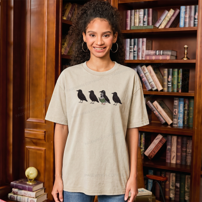 Pagewings Funny Crow Pigeon Unisex Washed T-shirt