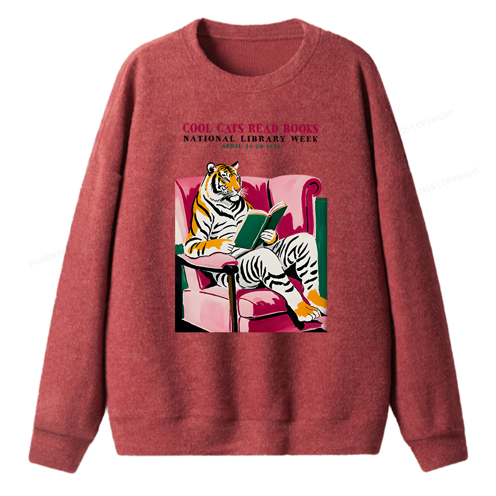 Pagewings Library Week Poster 1996 Unisex Knit Sweatshirt