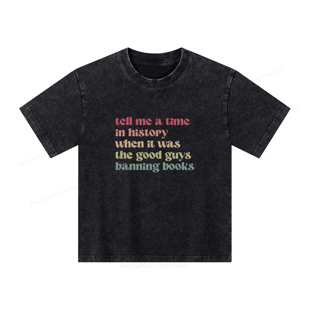 Pagewings Tell Me a Time in History Unisex Kids Washed T-shirt