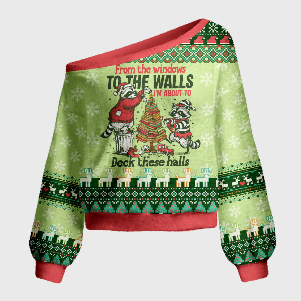 Pagewings From The Windows To The Walls Off Shoulder Ugly Knit Sweater