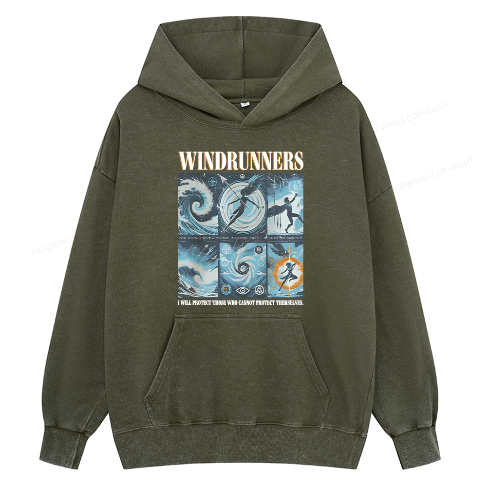 Pagewings Windrunners Unisex Washed Hoodie