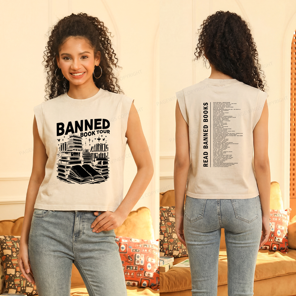 Pagewings Banned Books Tour Women's Washed Tank Top