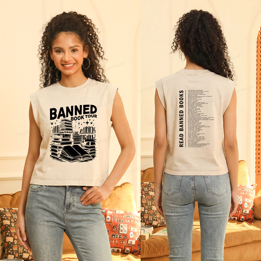 Pagewings Banned Books Tour Women's Washed Tank Top