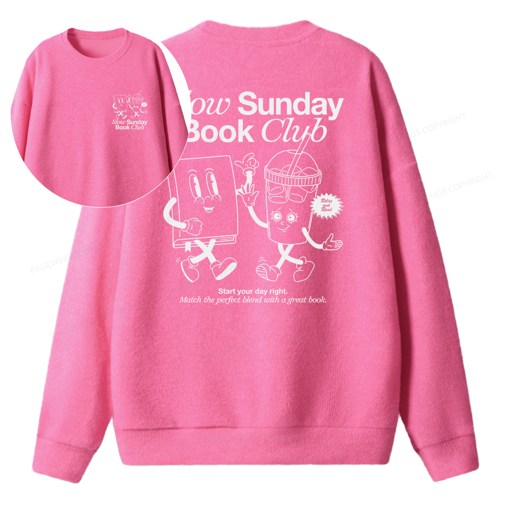 Pagewings Slow Sunday Book Club Unisex Knit Sweatshirt
