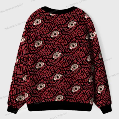 Pagewings War Is Peace Unisex Ugly Cardigan Sweaters