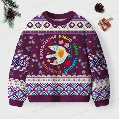 Pagewings Public Parks Libraries Education Unisex Ugly Knit Sweatshirt