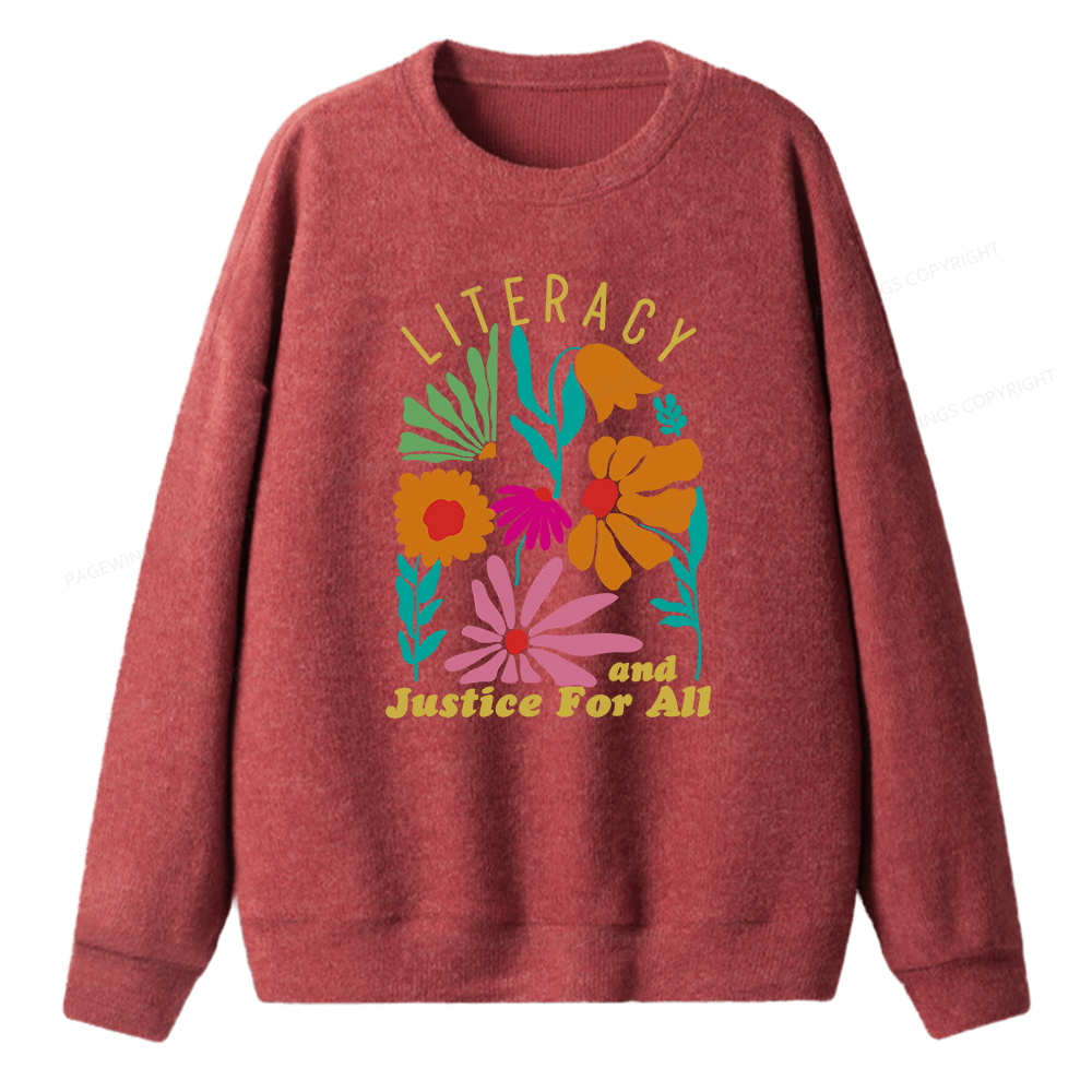 Pagewings Literacy And Justice Unisex Knit Sweatshirt