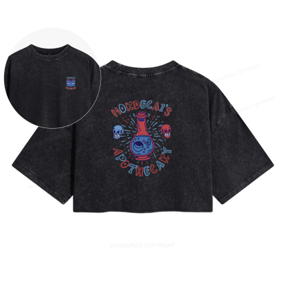 Pagewings Apothecary Women's Washed Cropped T-shirt