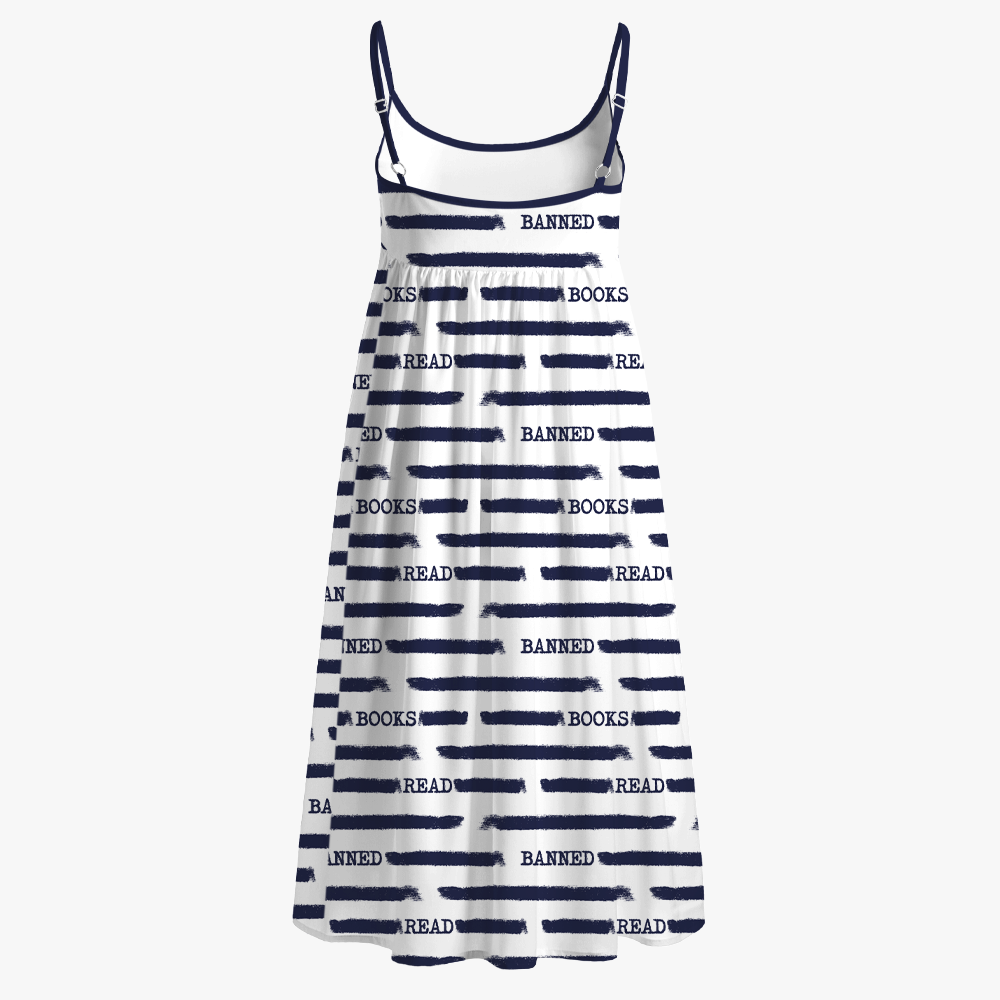 Pagewings Read Books Printed Spaghetti Strap Midi Sundress