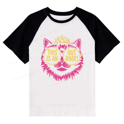 Pagewings This is an Outrage Raglan T-shirt