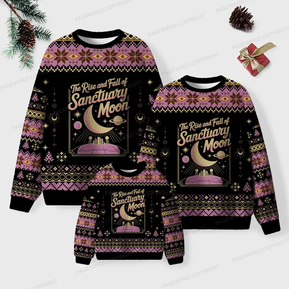 Pagewings he Rise And Fall Of Sanctuary Moon Unisex Ugly Knit Sweatshirt