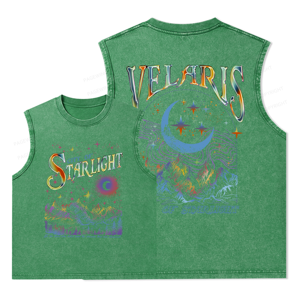 Pagewings Velaris City Of Starlight ACOTAR Two-Sided Unisex Washed Tank Top