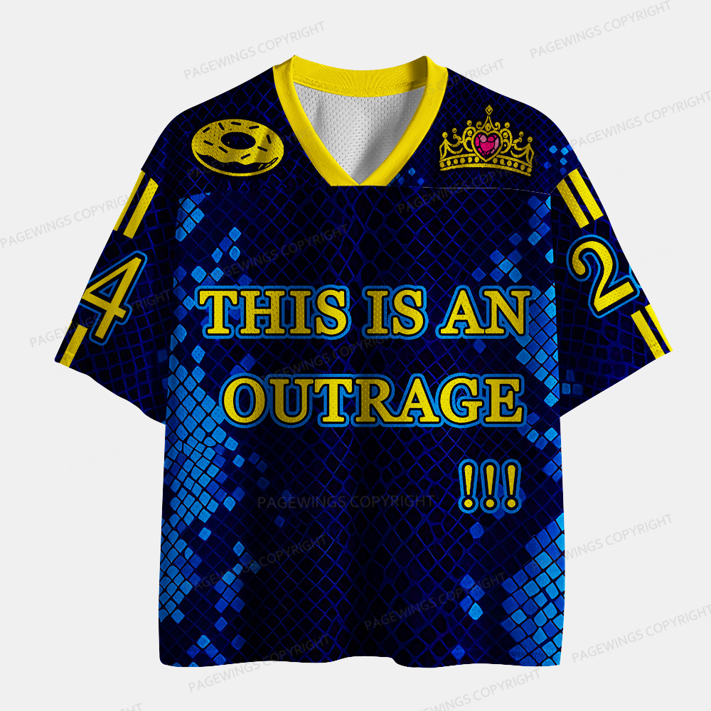 Pagewings This Is An Outrage Unisex Mesh Jersey