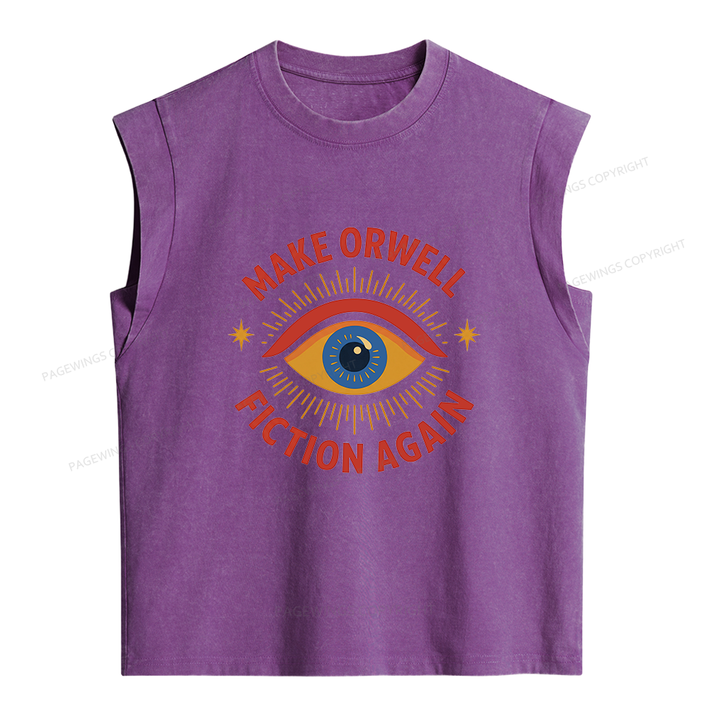 Pagewing Make Orwell Fiction Again Women's Washed Tank Top
