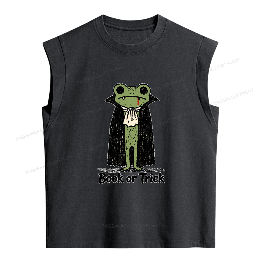 Pagewings Frog Halloween Women's Washed Tank Top