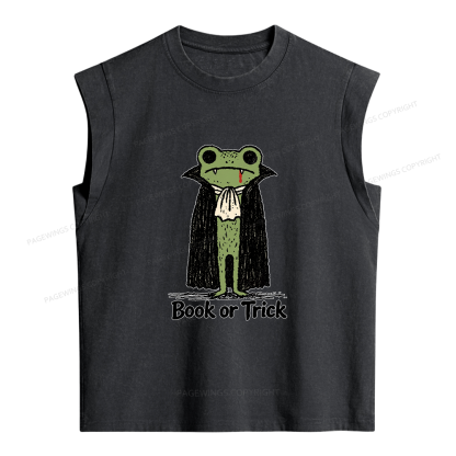 Pagewings Frog Halloween Women's Washed Tank Top