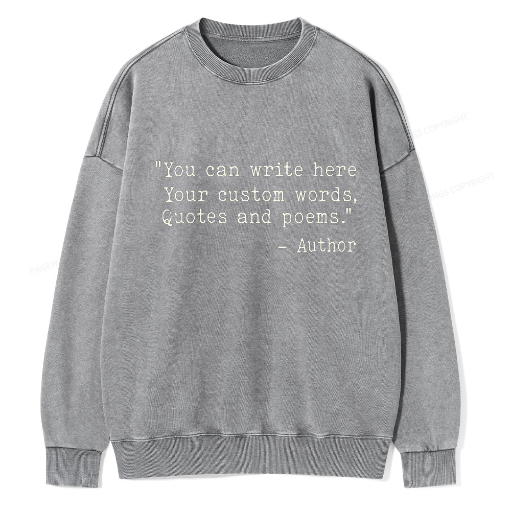 Pagewings Personalized Typewriter  Unisex Washed Sweatshirt