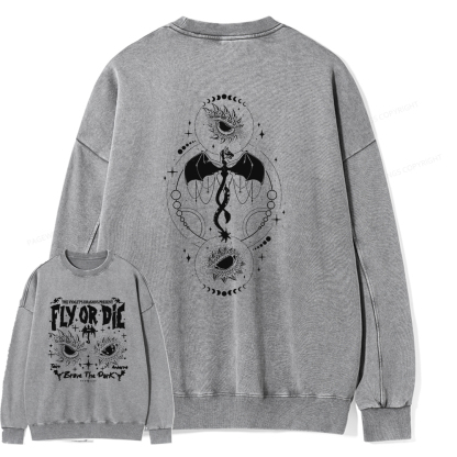 Pagewings Fly Or Die Unisex Washed Sweatshirt