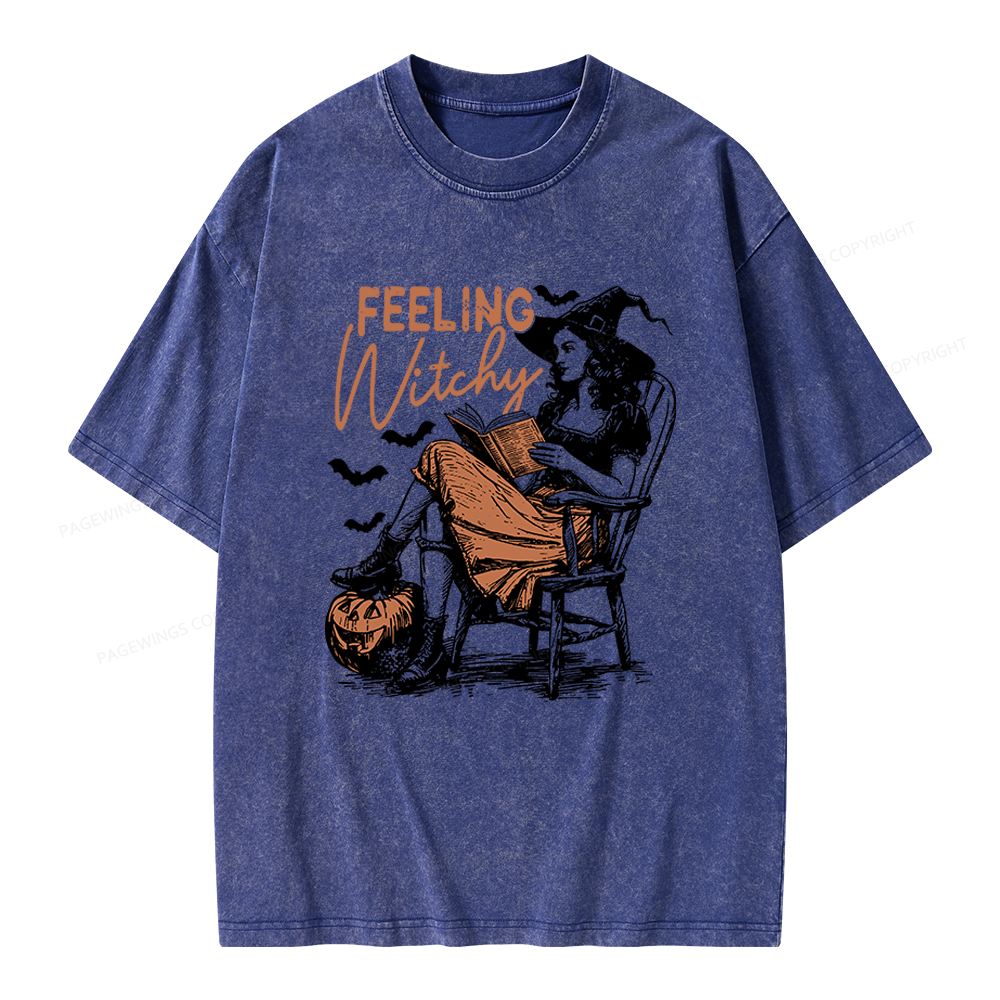 Pagewings Feeling Witchy Unisex Washed T-shirt
