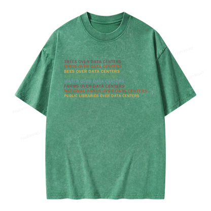 Pagewings Nature Over Data Centers Unisex Washed T-shirt