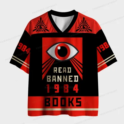 Pagewings Read Banned Books Unisex Mesh Jersey