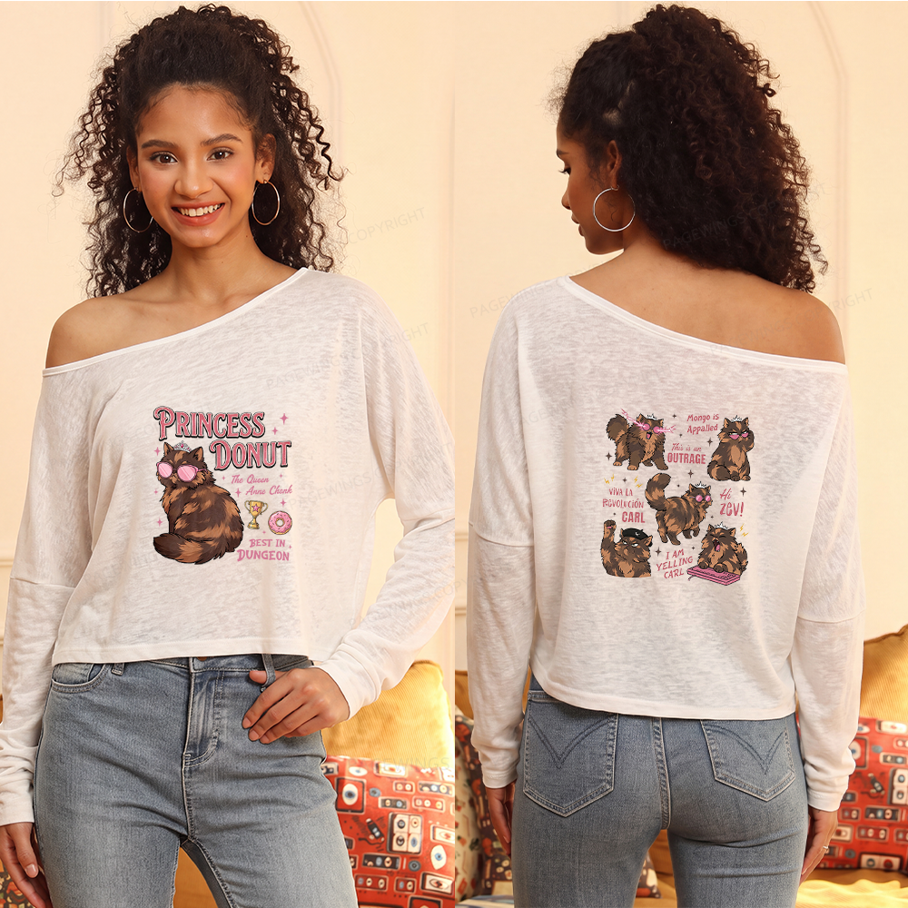 Pagewings Sci Fi Reader Slouchy Long Sleeve Off Shoulder T-shirt