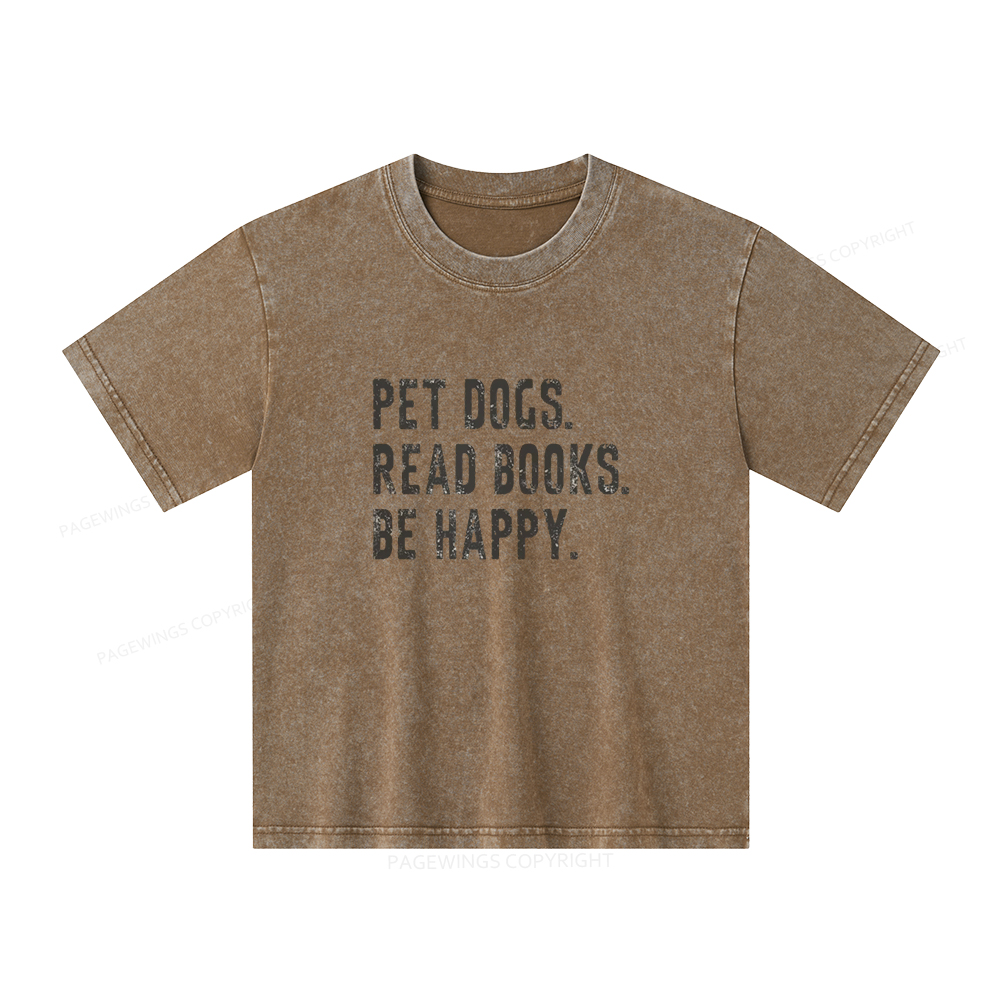 Pagewings Book Sweatshirt Book Lover Gift Unisex Kids Washed T-shirt