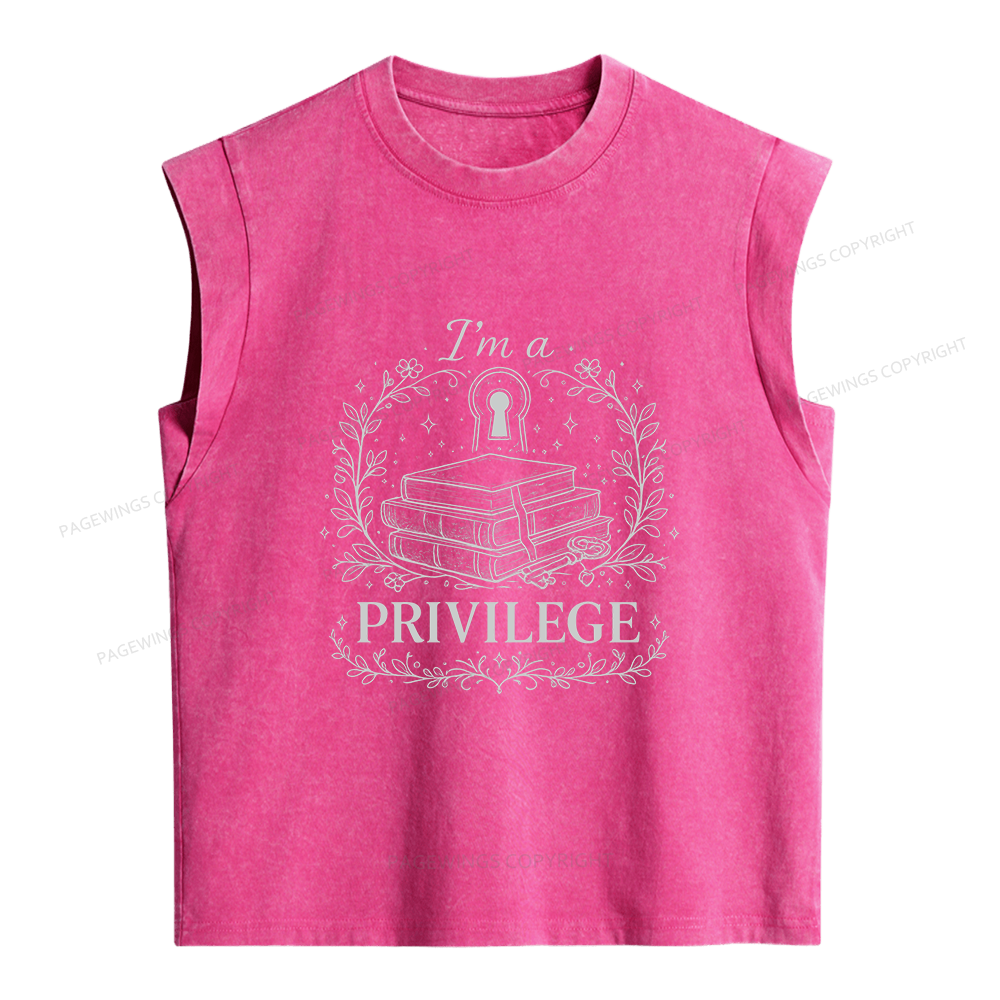 Pagewings  I’m a Privilege Women's Washed Tank Top