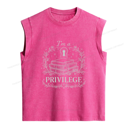 Pagewings  I’m a Privilege Women's Washed Tank Top