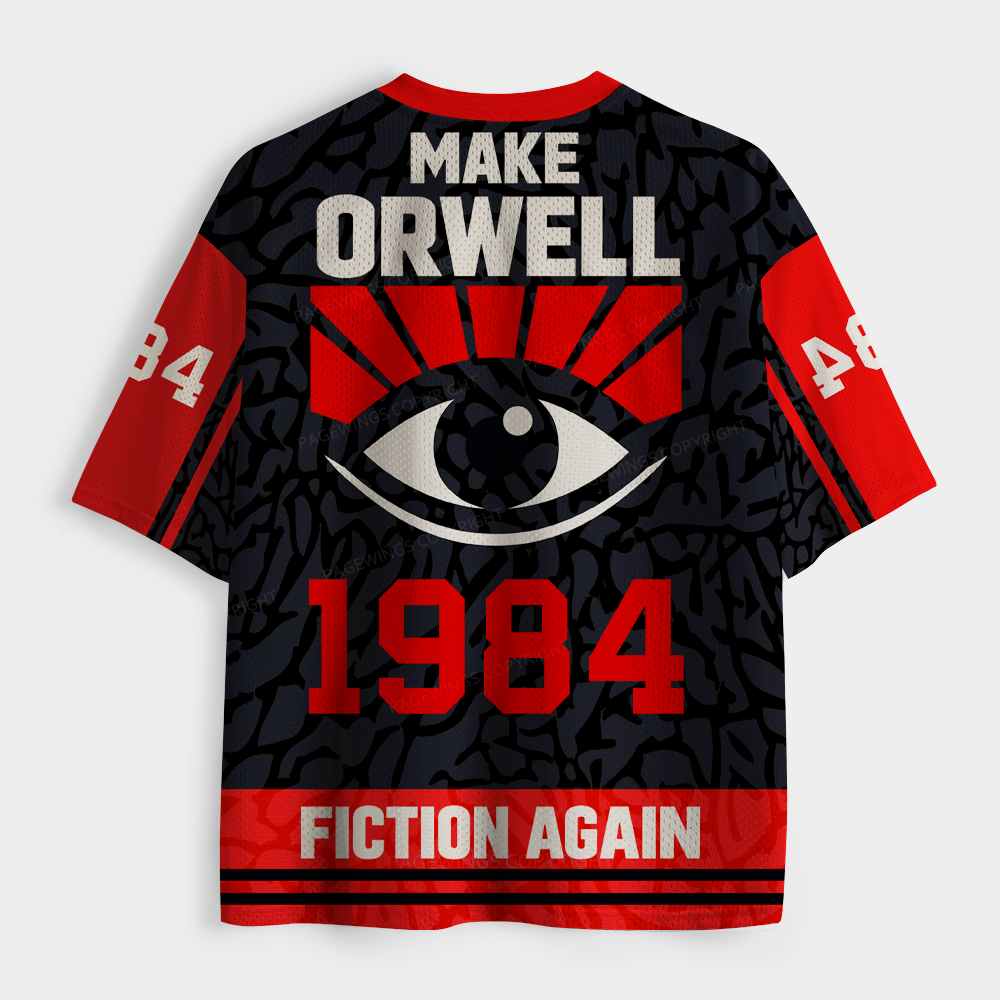 Pagewings Make Orwell 1984 Fiction Again Unisex Mesh Jersey