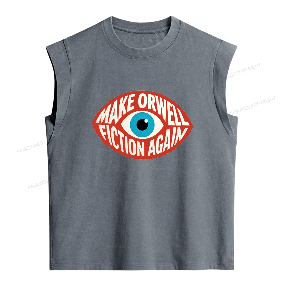 Pagewings Dystopia Quote Women's Washed Tank Top